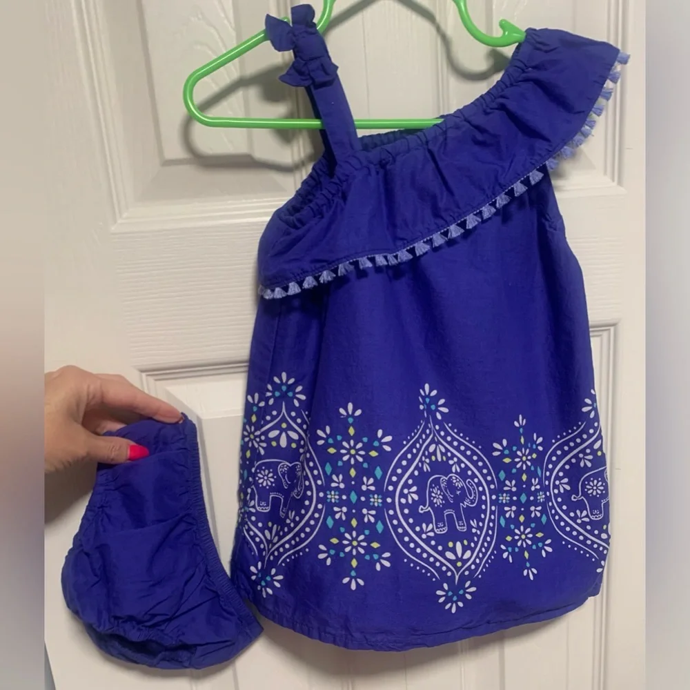 Gymboree Safari Smiles Blue Elephant Dress